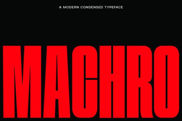 2款简洁紧凑标题logo排版无衬线西文英文字体FBS Machro Font