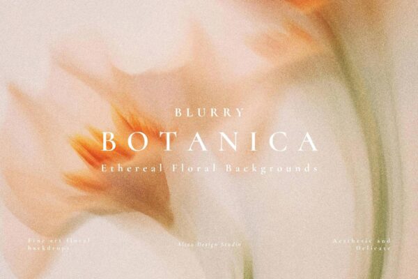 45款优雅梦幻朦胧模糊温柔花朵花卉JPG渐变背景图片套装Aesthetic Blurry Floral Backgrounds-第9625期-