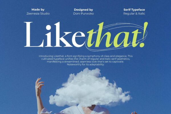 现代经典时尚奢华logo标题排版衬线西文英文字体Likethat Font