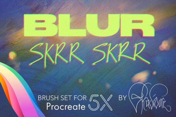 7款素描涂抹模糊手绘绘画Procreate笔刷预设组合Blur Brush Set