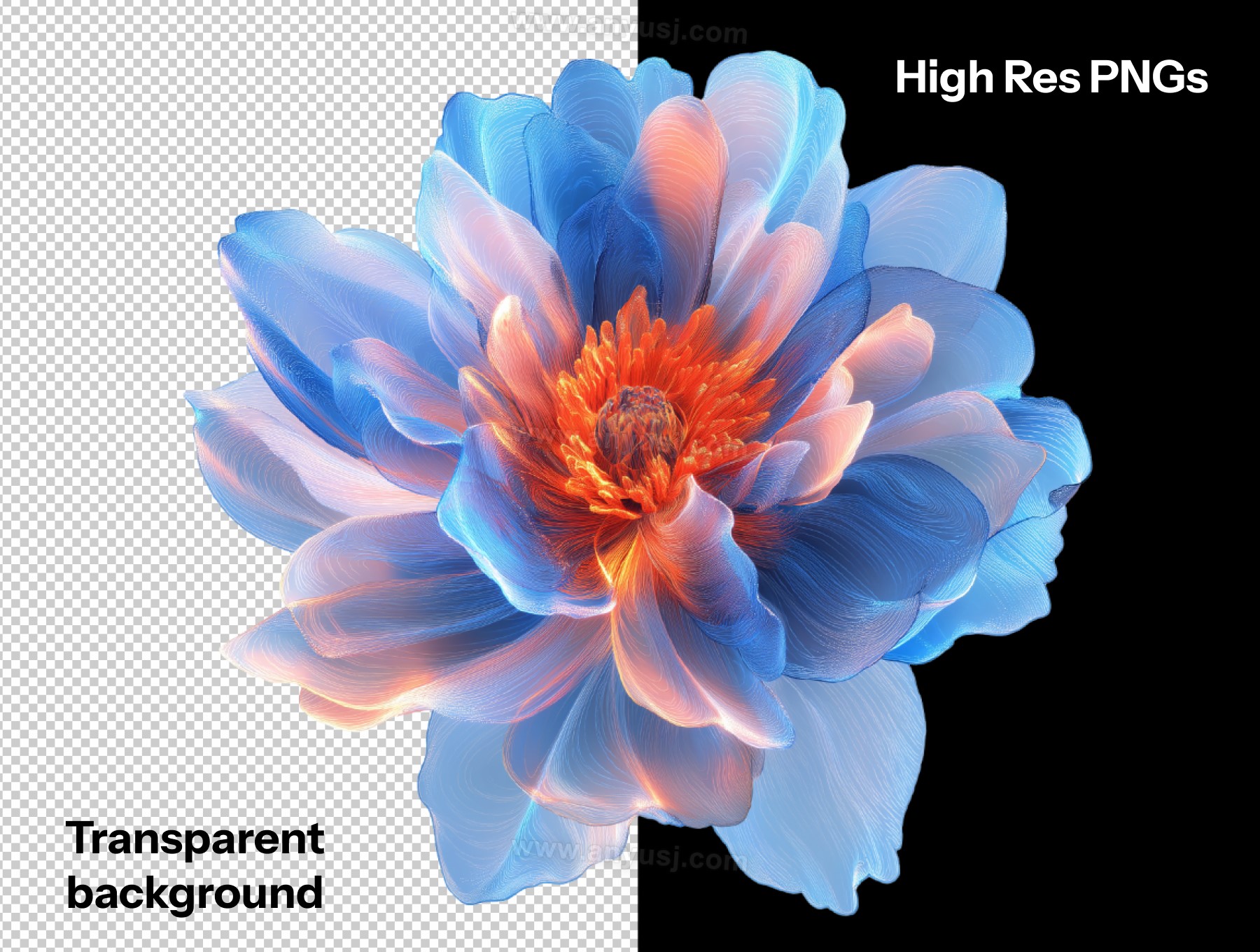 32款AI渲染生成3D花朵花卉PNG免扣插画插图图片设计组合32 AI